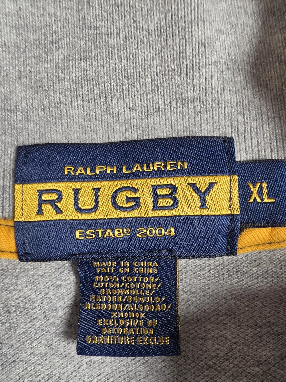 Rugby Ralph Lauren Light Gray Polo with Navy 'R' Crest